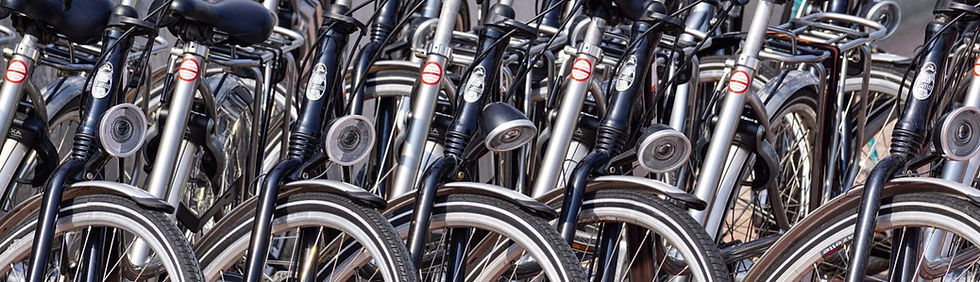 A row of bicycles
