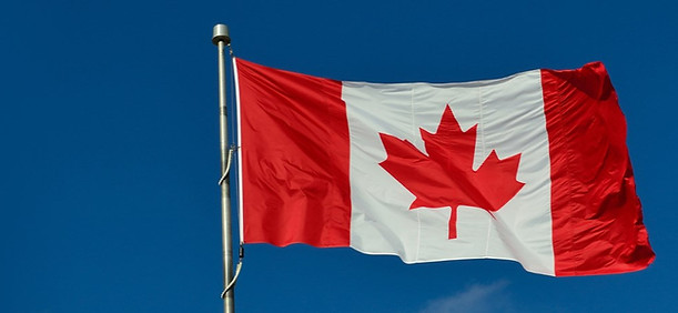Canadian flag flying