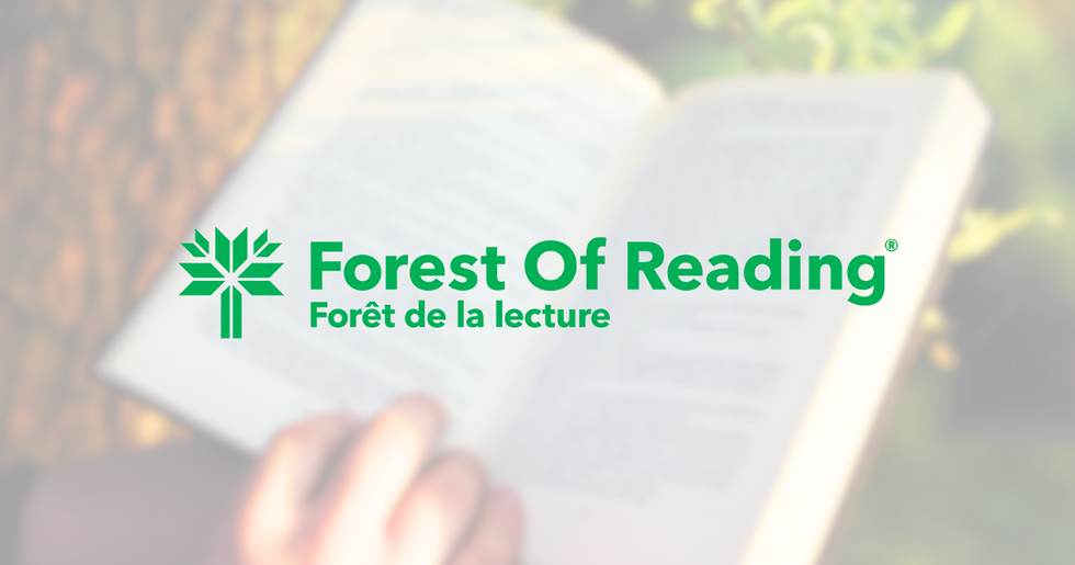 Forest of Reading logo in green text with a stylized tree icon.