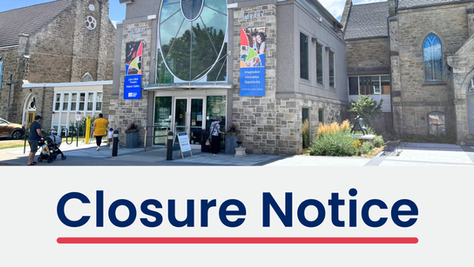 Georgetown Branch front entrance with text saying "Closure Notice"