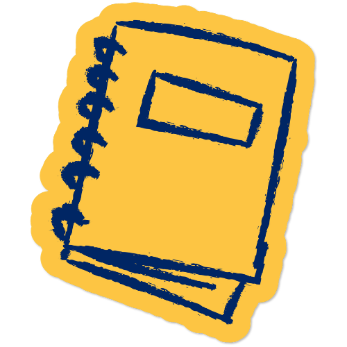 Illustration of a yellow notebook.