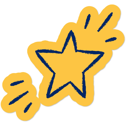Yellow shooting star illustration