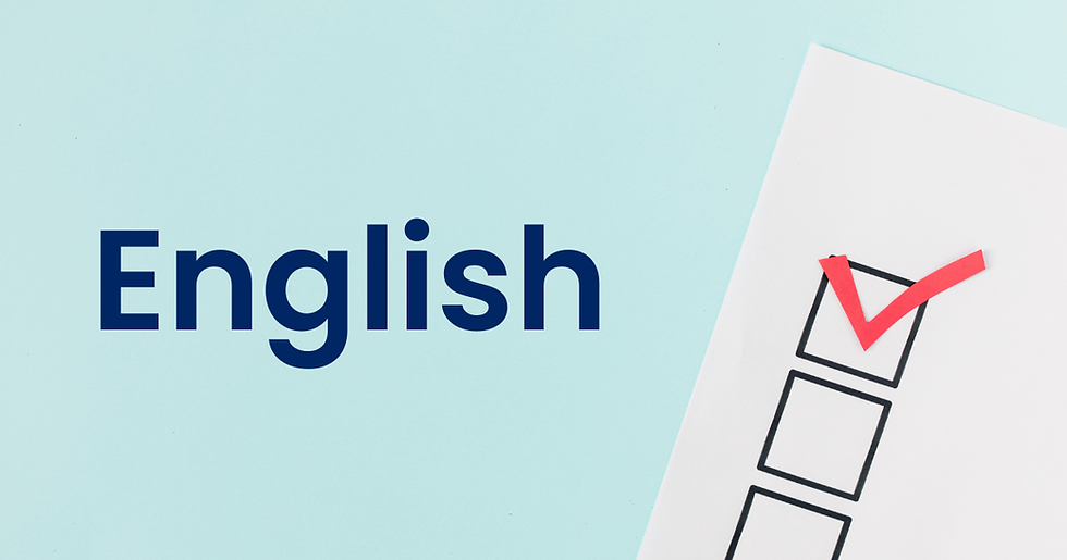 English language selected on a checklist