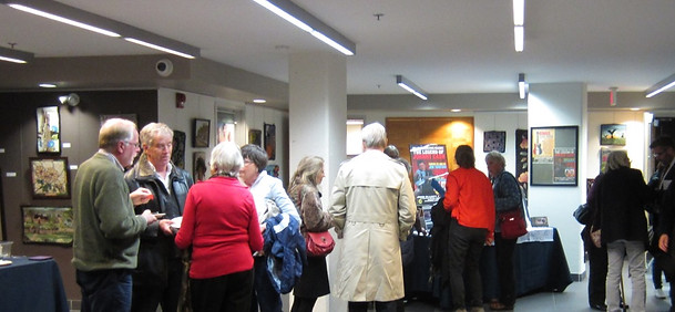 Adults socializing at an event