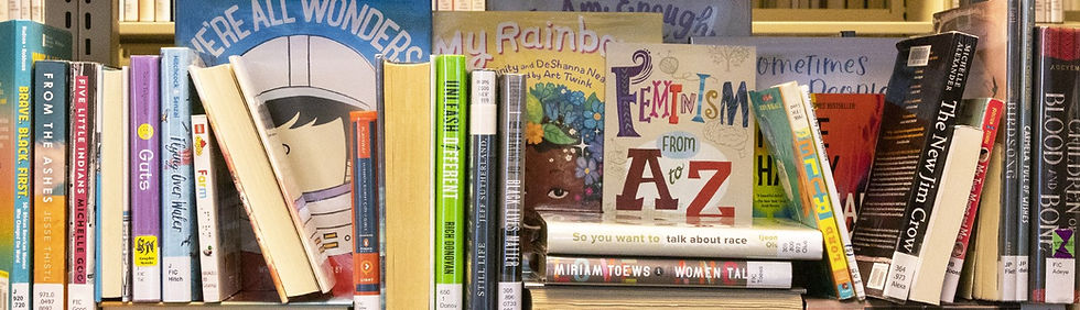 Colorful books on a shelf