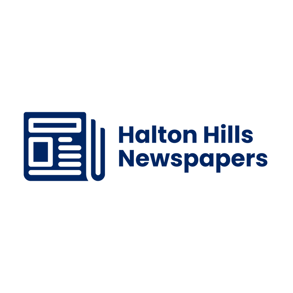 Text image of Halton Hills Newspaper and a newspaper icon.
